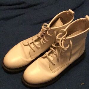 ALEXANDER MCQUEEN Hybrid Lace up White Leather  BOOTS Size Eu 40.5, 
US 9.5-10O